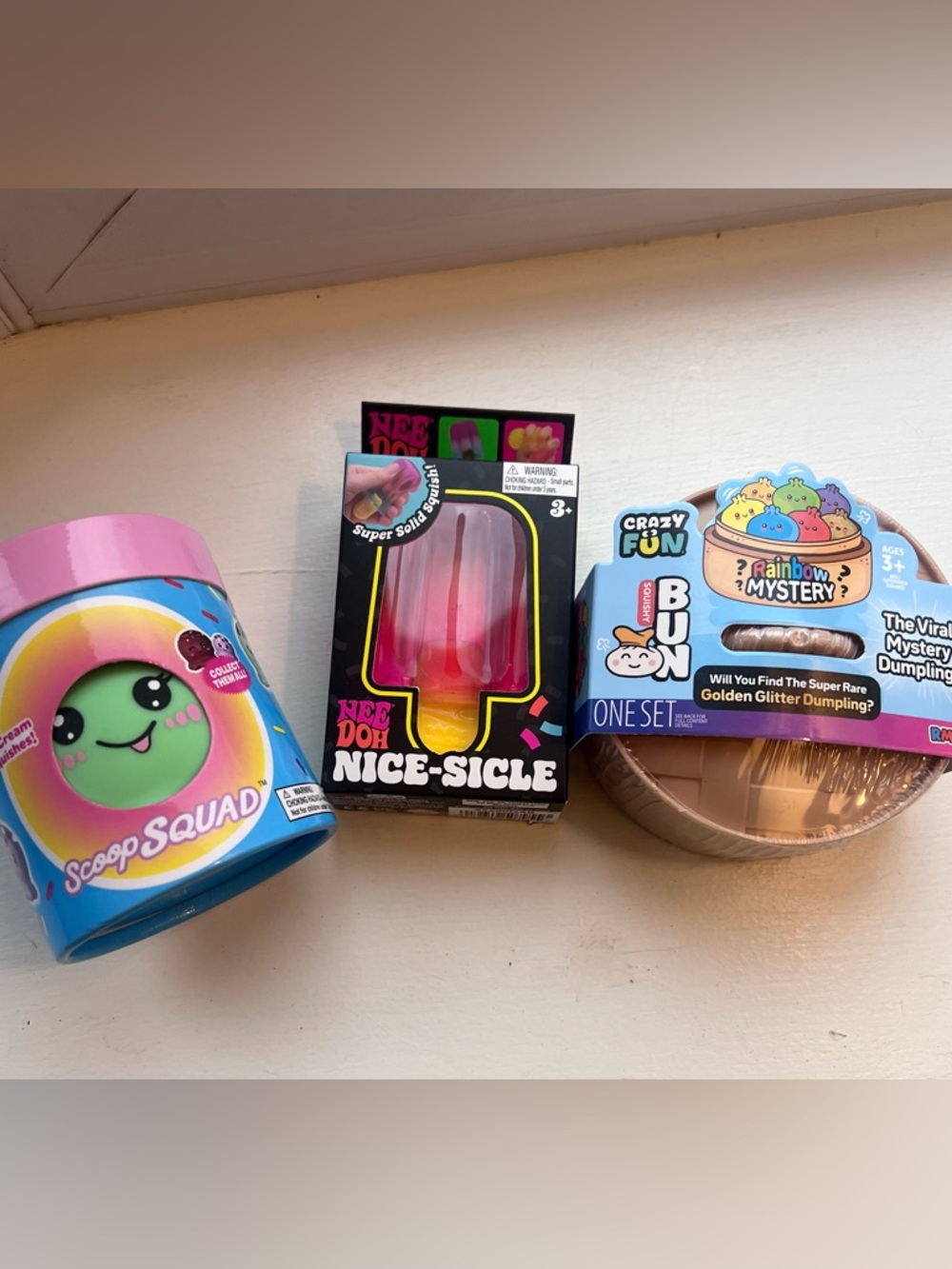 RARE- “The Sweet Treat Set 2.0”- Needoh, Mystery Dumpling & Scoop Squad Squishy